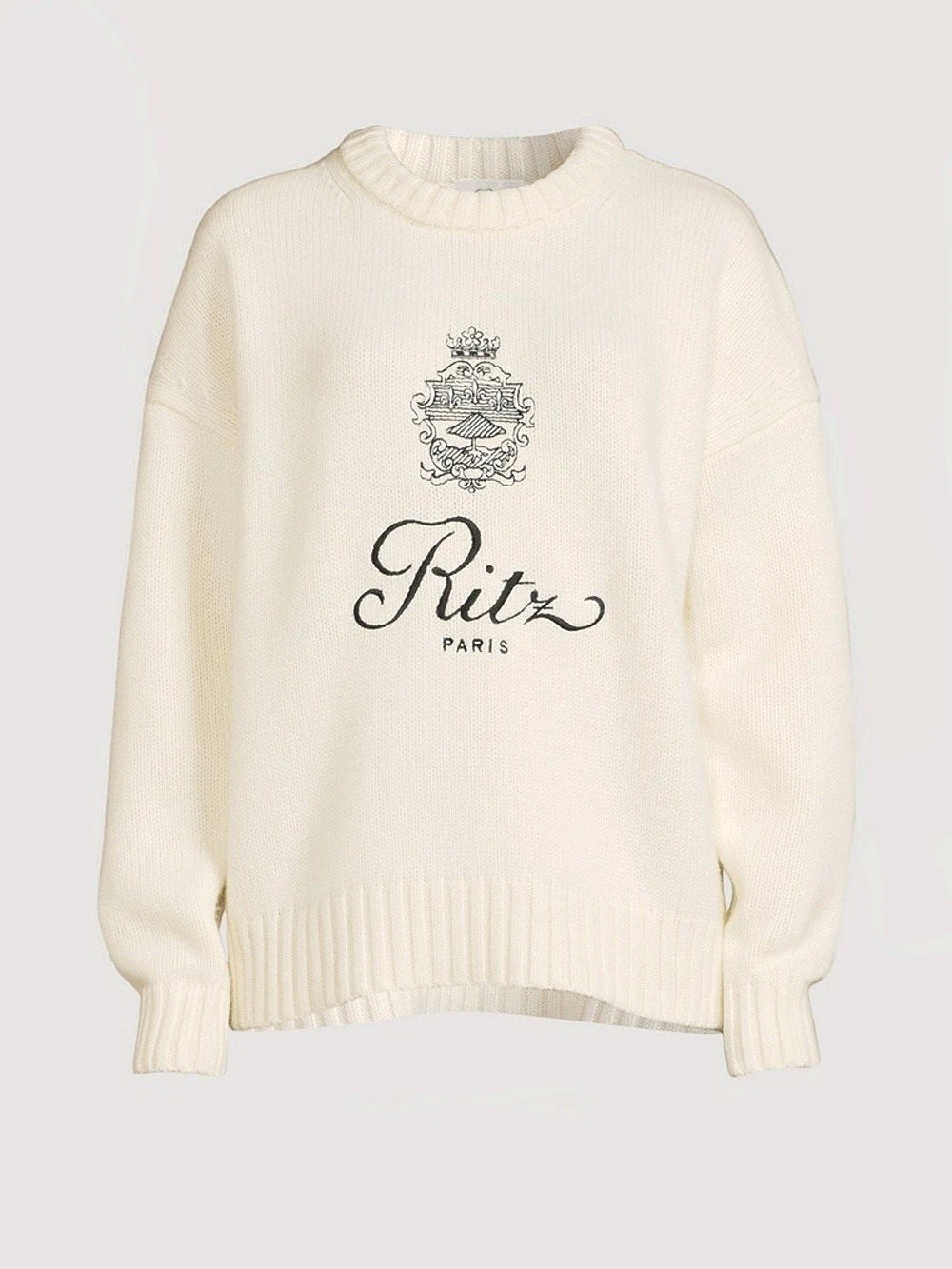 Frame x Ritz Paris Cashmere Crewneck Sweater - Cream - Size Small - NWOT